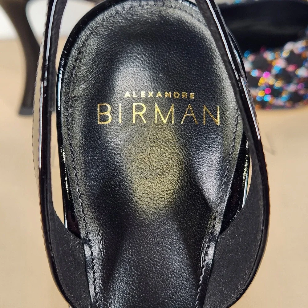 Alexandre Birman Clarita Bell Slingback 85 Women Size 39 Multi Black Tweed Bow